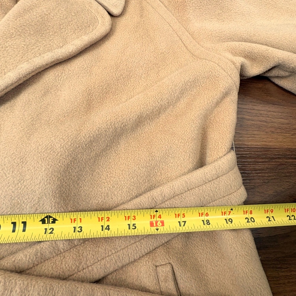 Vintage 70s Regency Cashmere Long Trench Coat 8 Camel Tan Tie Waist Old Money - Picture 8 of 12